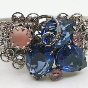 Vintage Rhinestone Clamper Bracelet